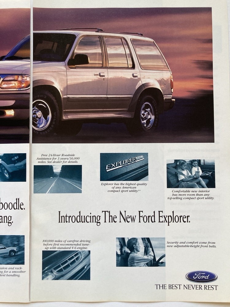 1995 Ford Explorer Two Page Print Ad