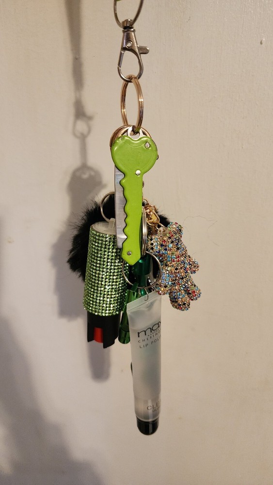 Lime Green Bling Bear Defender Keychain