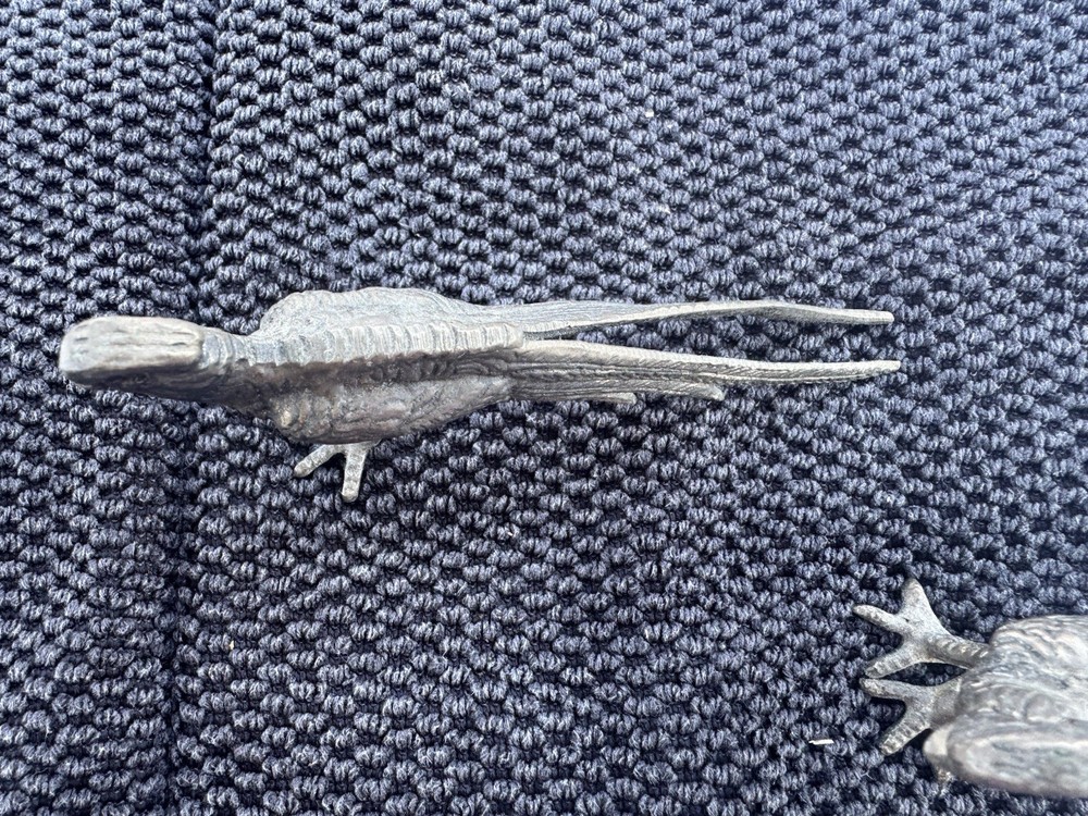 MCM Vintage Silver Plated Pheasants, Pair