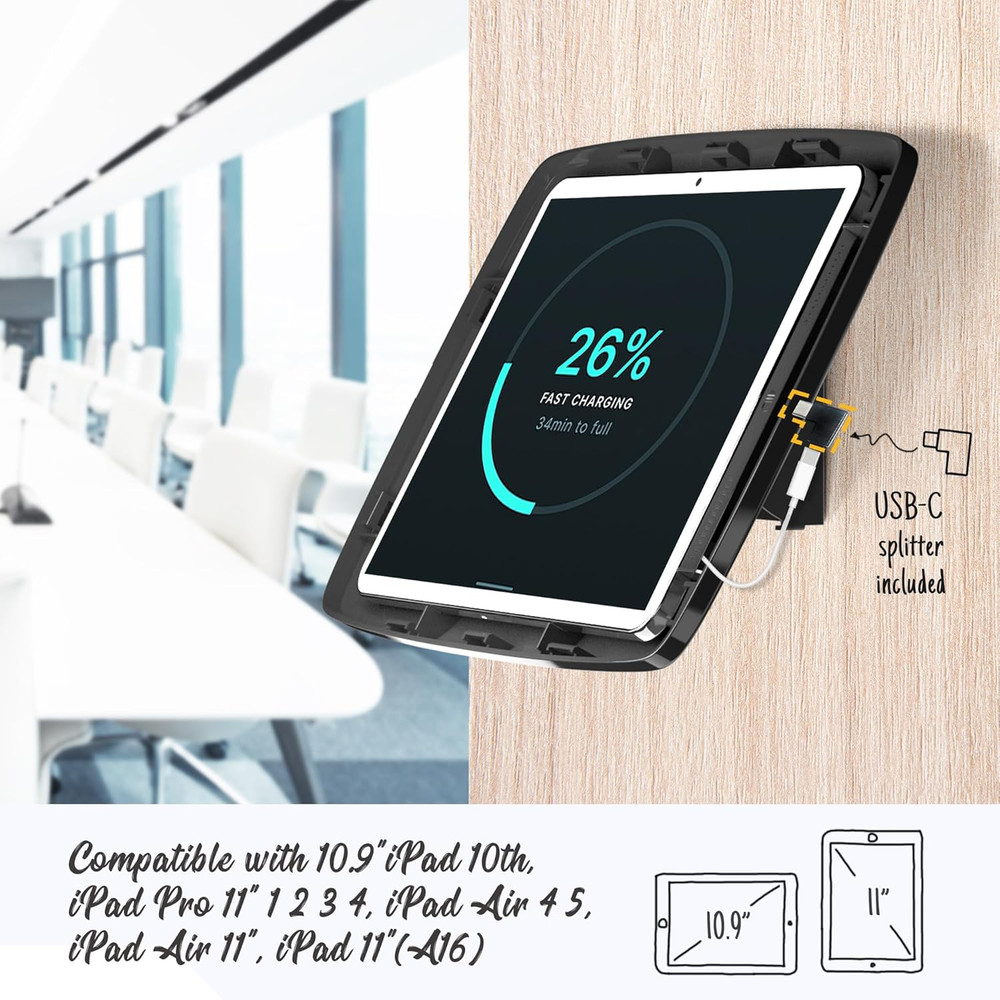 Tablet Wall Mount Lockable Tiltable anti Theft Security, Compatible with 10.9" I