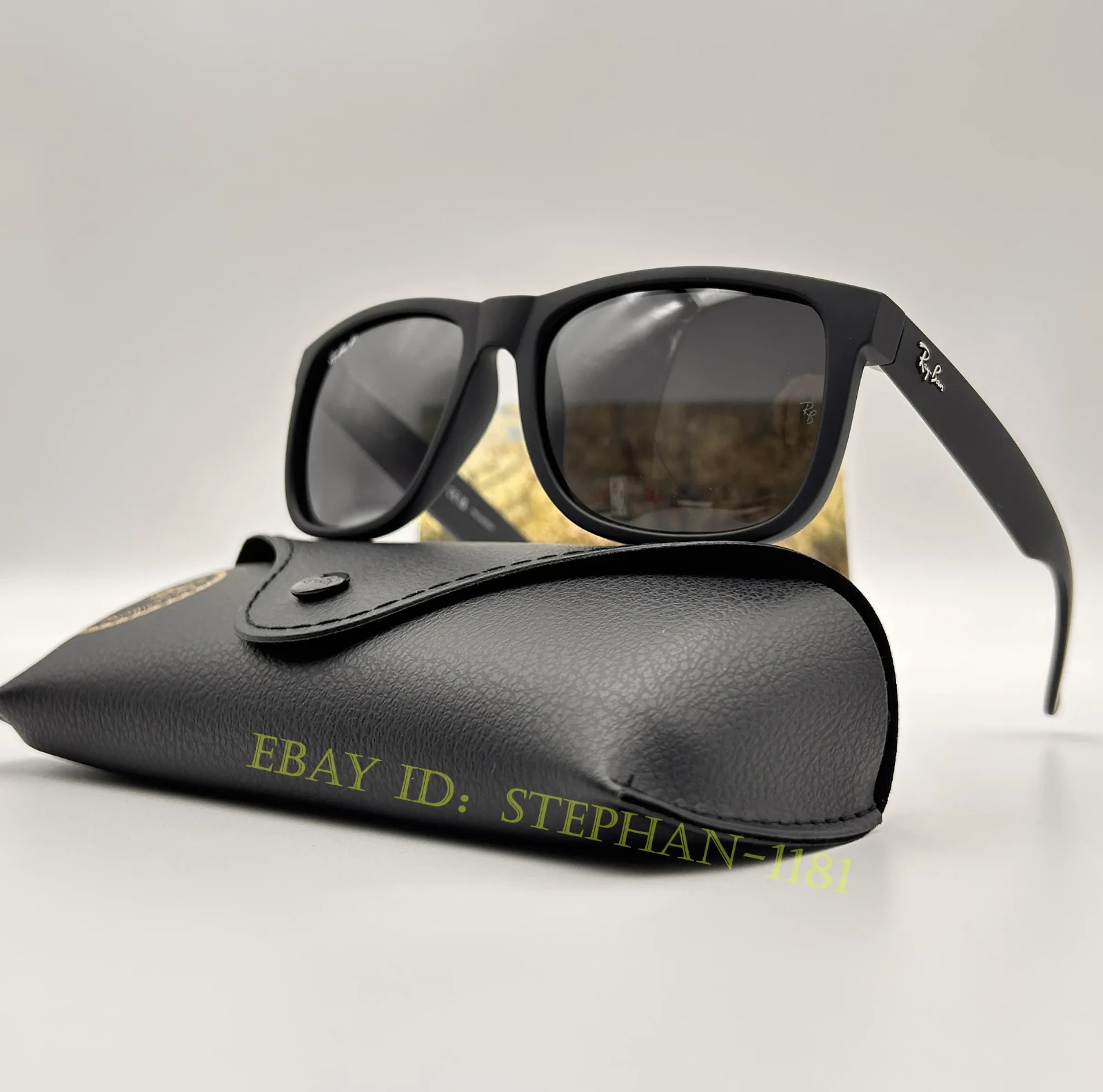 Ray-Ban Justin RB4165 622/2V Polarized Sunglasses Matte Black Grey Lens 54mm