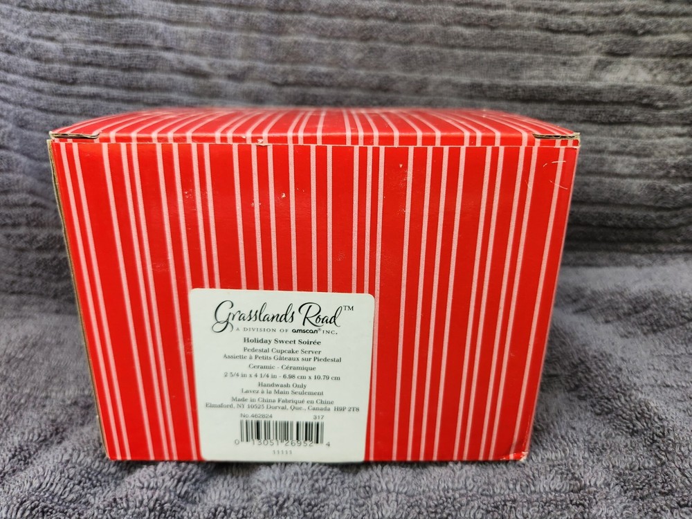 Grasslands Road Ceramic Pedestal Cupcake Server NEW