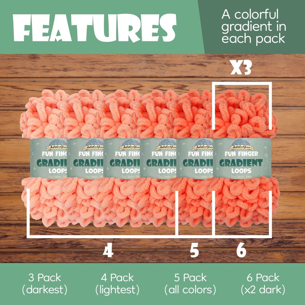 JubileeYarn Fun Finger Gradient Loops Yarn - Jumbo Polyester