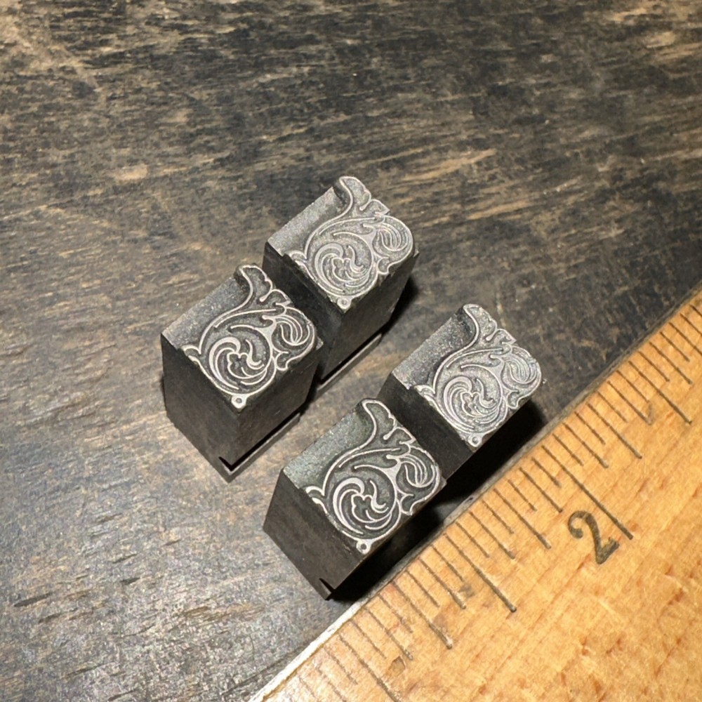 Printing Blocks “ 4 Lead Ornamental Borders “ Nice Image #89