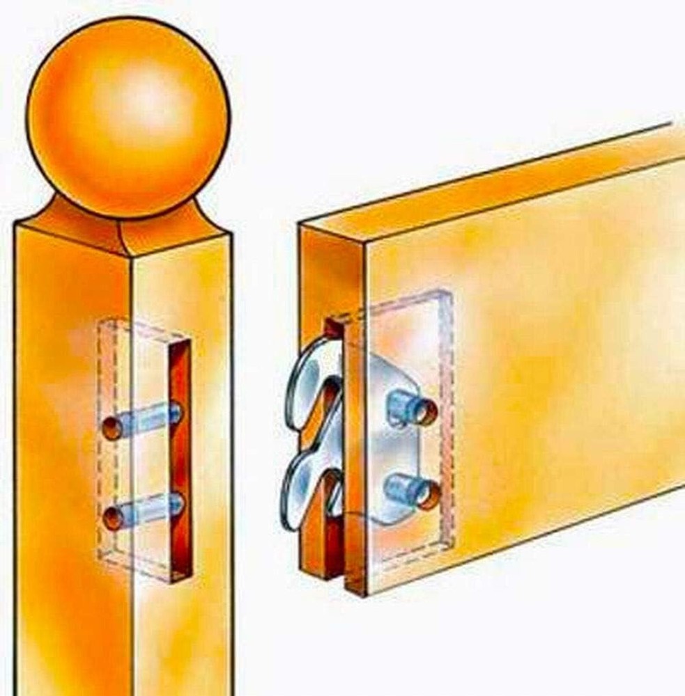 Versatile Bed Frame Hook Plates with Mounting Pins - Reliable Wooden Bed Support