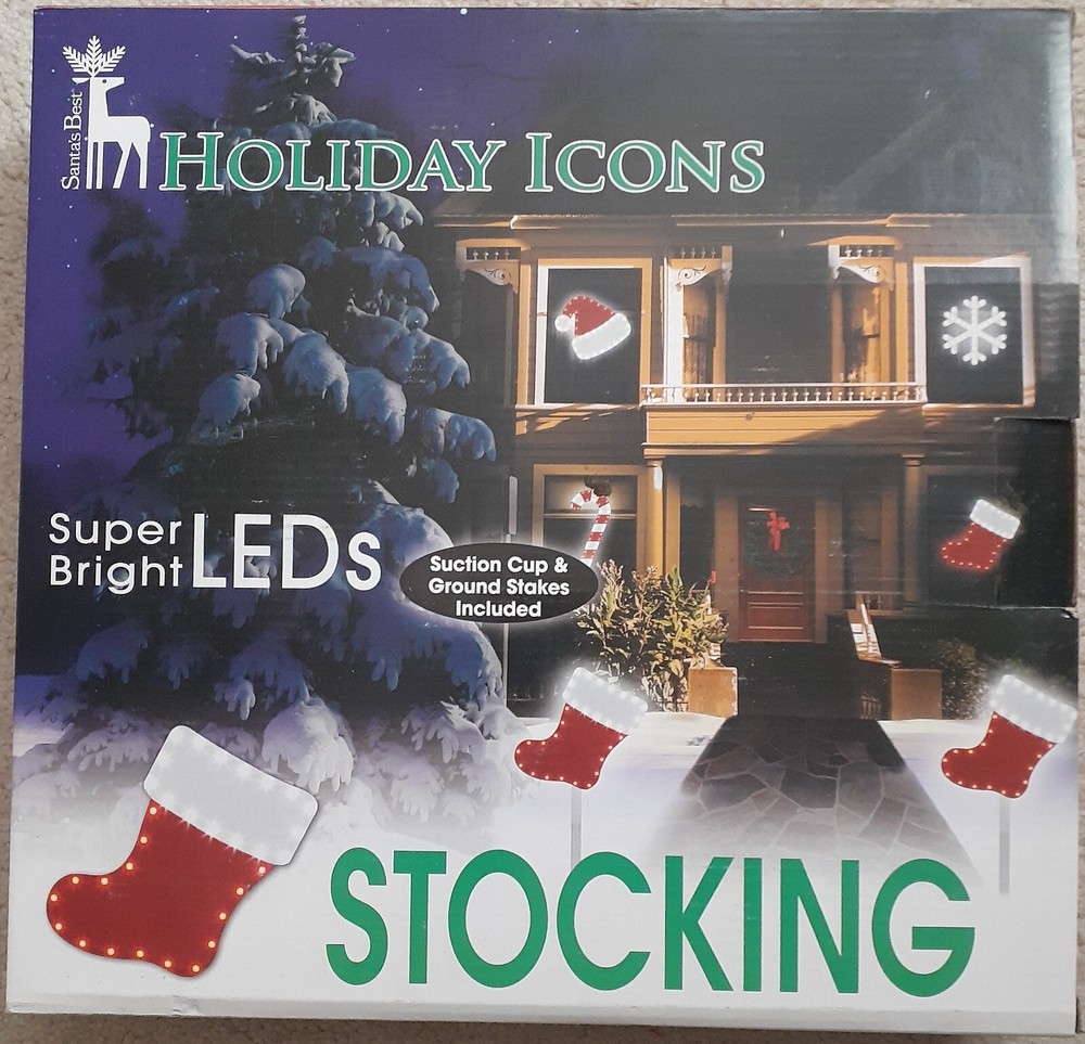 Santa's Best Holiday Icon Stocking NIB