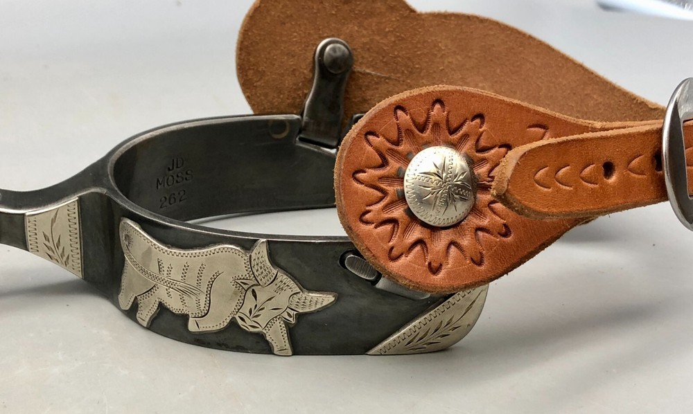 J.D. Moss Bull Theme Double Mounted Spurs