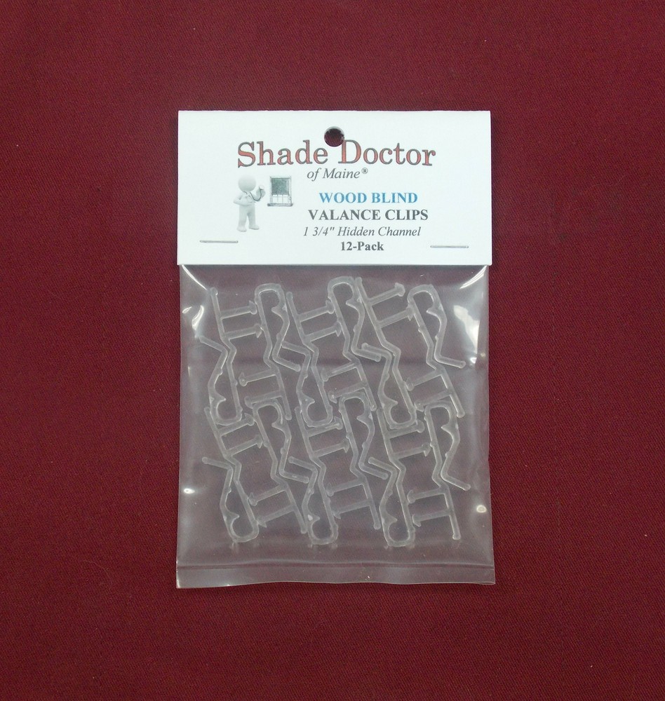1 3/4" Hidden Channel CLEAR VALANCE RETAINER CLIPS (12-Pack)