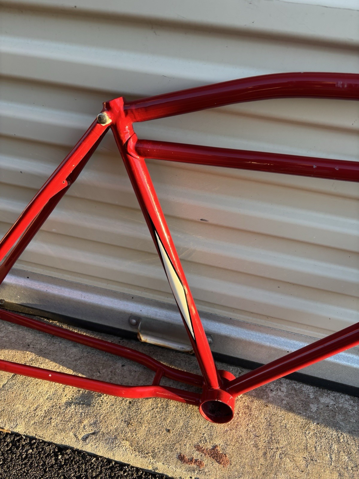 ANTIQUE 1920'S CIRCA UNIDENTIFIED 28" RESTORED MOTORBIKE BICYCLE FRAME SET