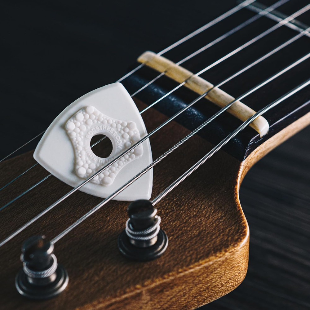 Guitar Pick Jazz Style 1.5Mm 3-Sided Design Scales Pattern Black 6-Pack