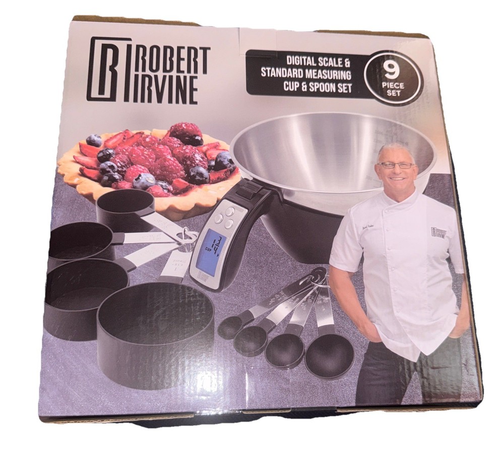 Robert Irvine Digital Scale & Measuring Cup Spoon 9-Piece Set