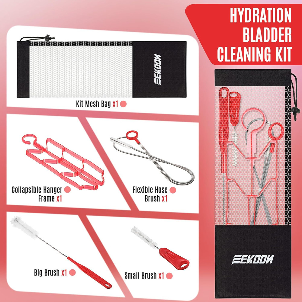 Reservoir Hydration Bladder Cleaning Kit, Water Bladders Cleaner Set Includes Br