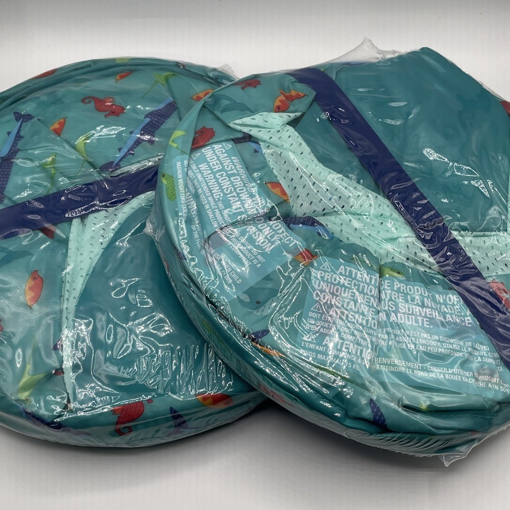 2 Swimways Spring Float Sun Canopy 35inx29in 9-24 Months 33lbs Adjustable Teal