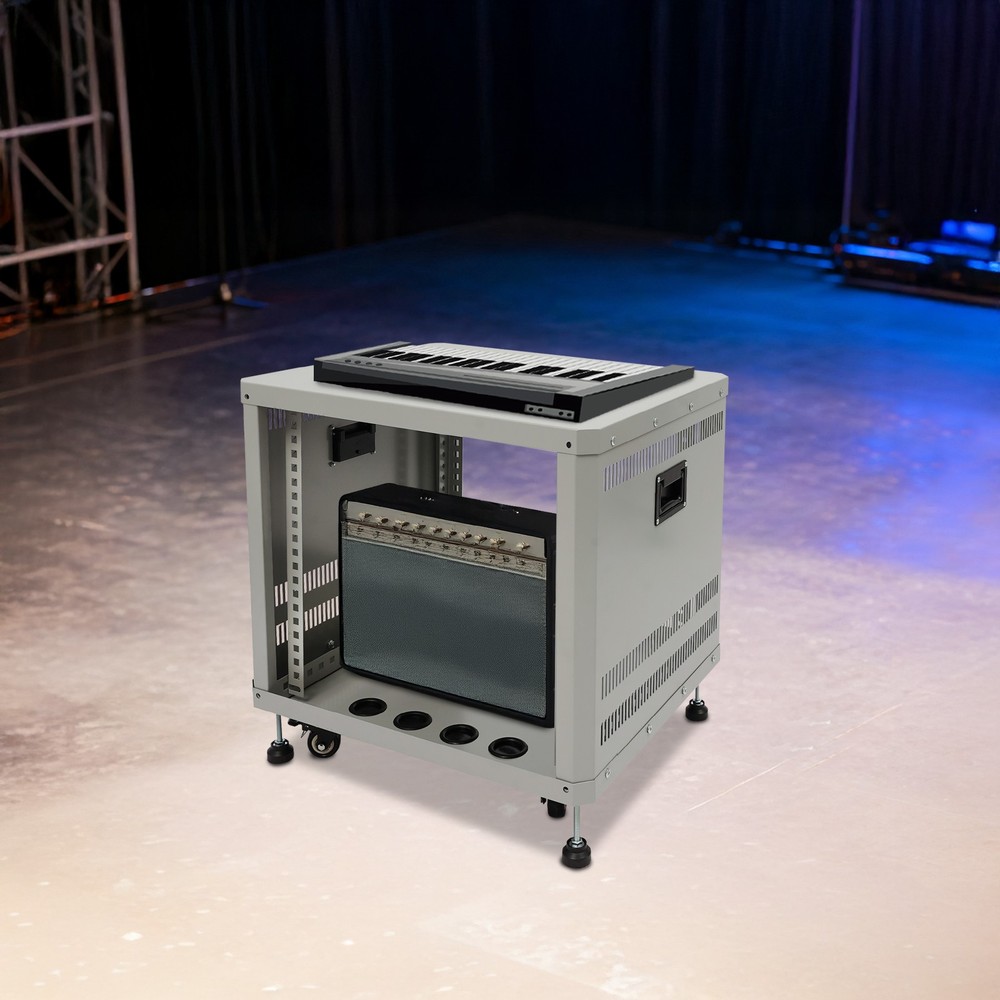 9U Server Rack, Carbon Steel Server Rack Cabinet, Rolling Studio Rack Case NEW