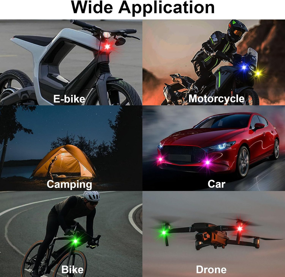 4PCS Wireless LED Strobe Lights with Remote Control, 8 Colors USB Rechargeable A