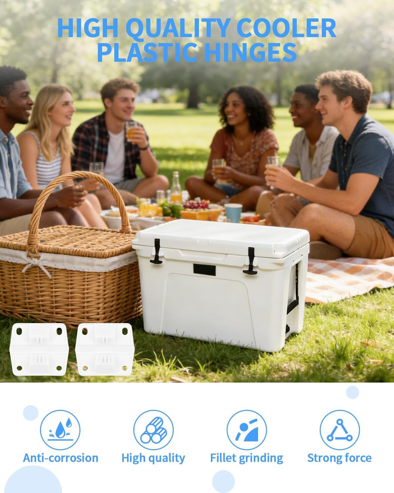 2 Set Cooler Plastic Hinges Replacement for Coleman, Cooler-Hinge Replacement...