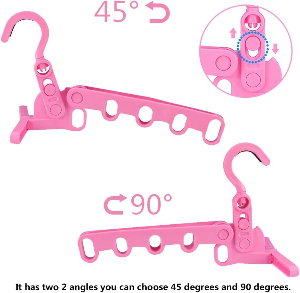 Plastic Multi-Function Hangers,Drying Rack,Suit Hangers,Travel Pink