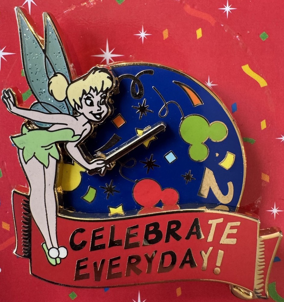 Disney Tinker Bell Glitter Rotating Pin 2009 Visa Exclusive First Release