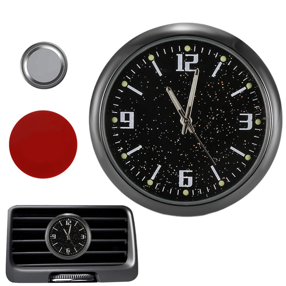 Car Dashboard Clock Mini Tiny Analog Clock Watch For Vehicle Stick On Clock