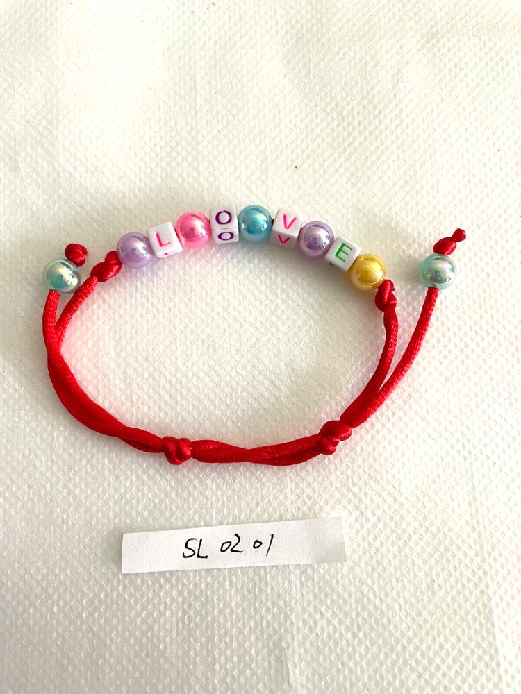 Bracelets acrylic bead handmade love
