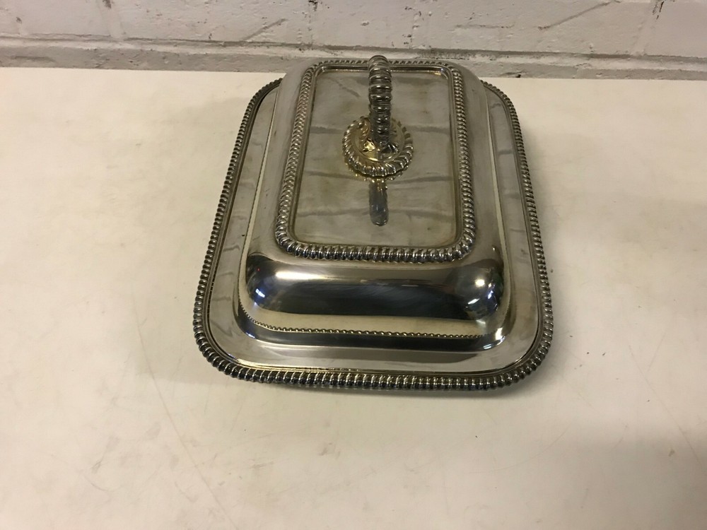 Vtg Antique E G Webster & Son Silverplated Divided Serving Dish w Cover