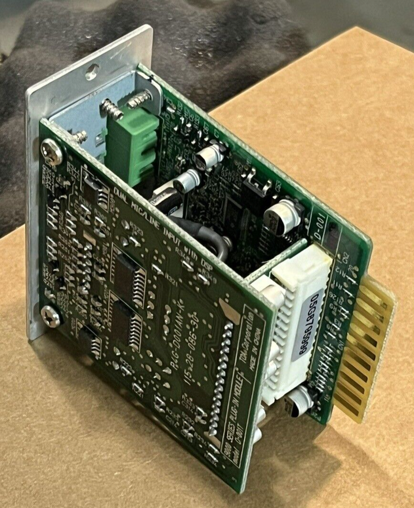 (1) TOA D-001T Dual Mic/Line Input Module. TESTED. FULLY FUNCTIONAL.