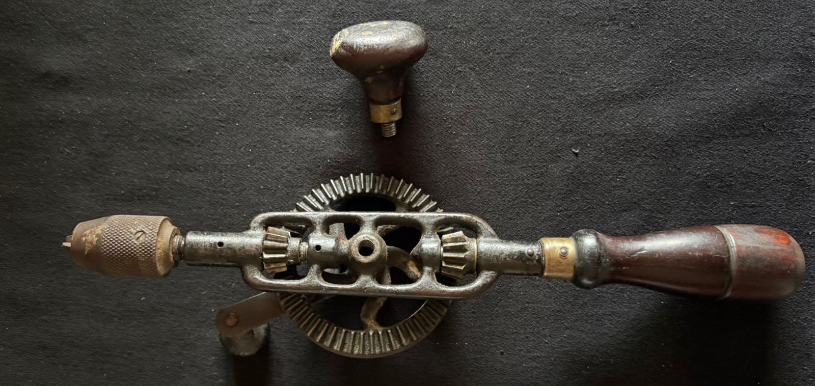 Antique Hand Tools-Hacksaw/Brace Drill/Eggbeater Drill/Spiral Rachet Screwdriver