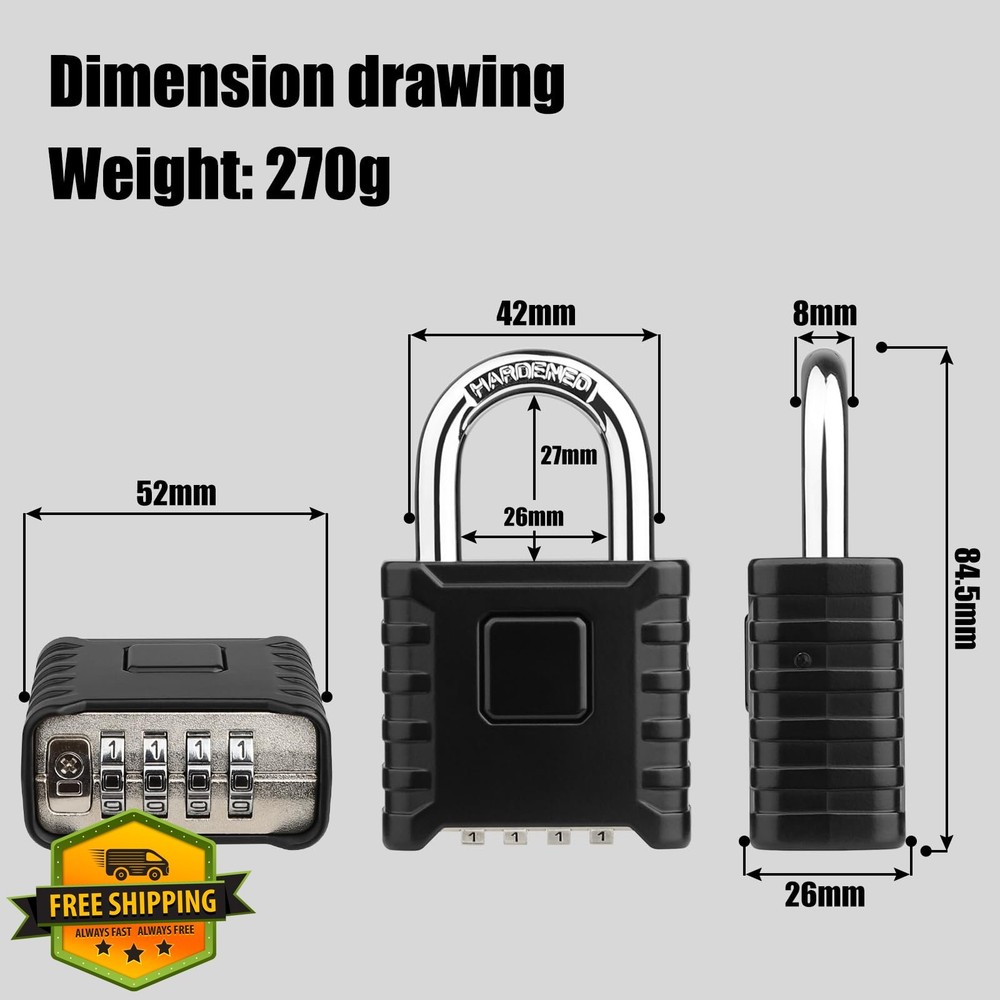 Diyife Heavy Duty Combination Padlock Weatherproof High Security Lock