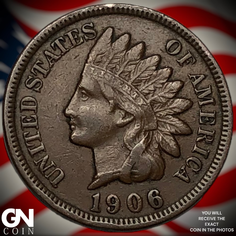 1906 Indian Head Cent Penny X0868