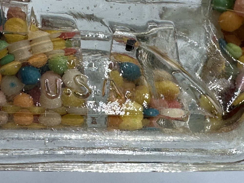 1920s FIRE ENGINE Large Boiler GLASS CANDY CONTAINER Antique A&E 220