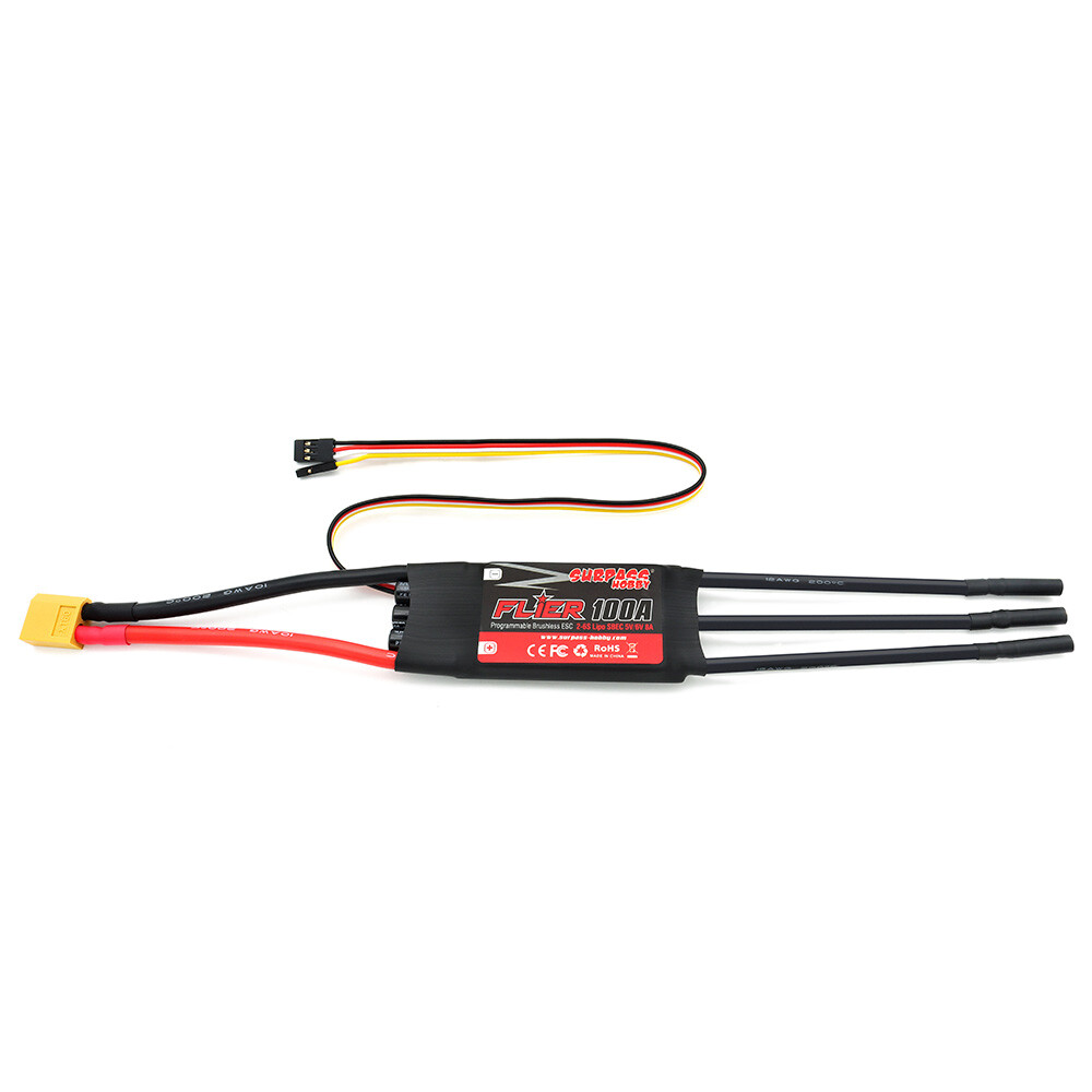 SURPASS HOBBY RC Brushless ESC 20-100A Switchable BEC for RC Fixed-wing Airplane