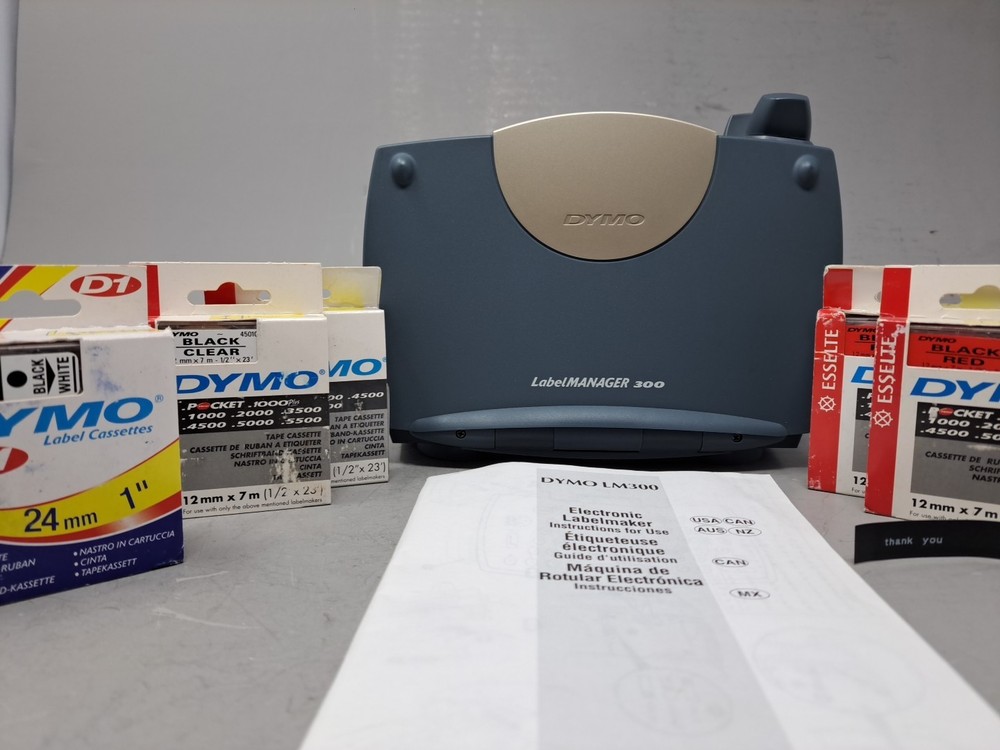 Label Printer DYMO LM300 Handheld Label Printer D1 Tape System Tested w/ Labels