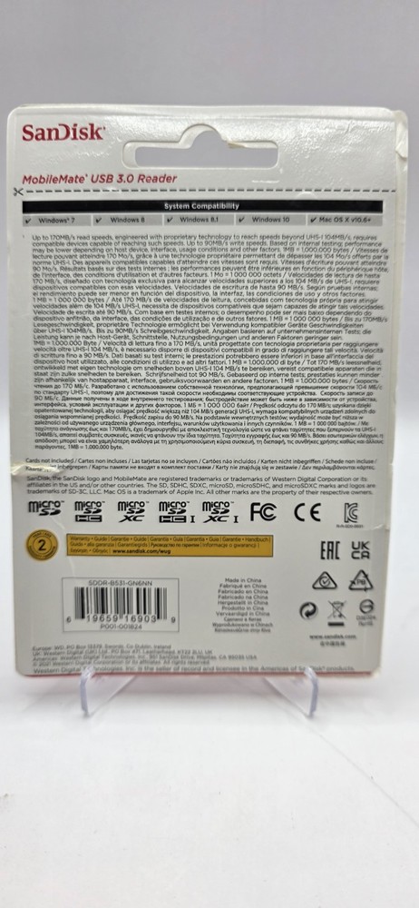 SanDisk MobileMate USB 3.0 microSD Card Reader Compact Durable Fast Transfer