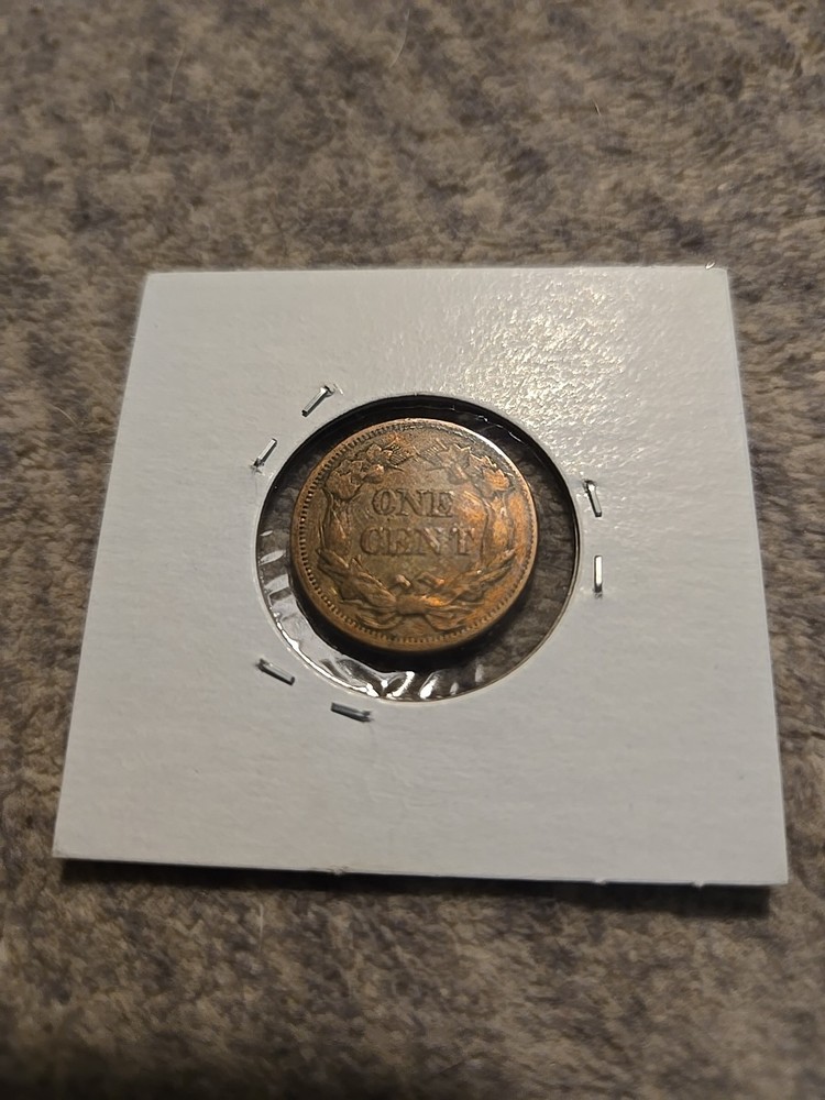 1857 1C Flying Eagle Cent 8over7 VF Error
