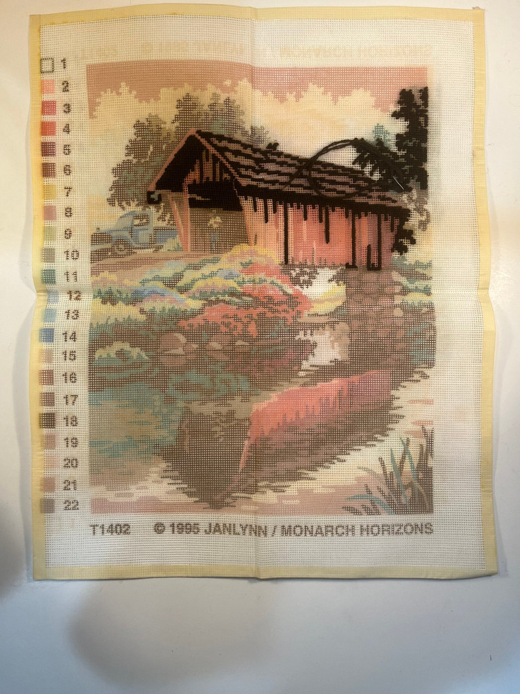 Monarch Horizons Needlepoint Kit #T1402 "Summer Bridge" - Started