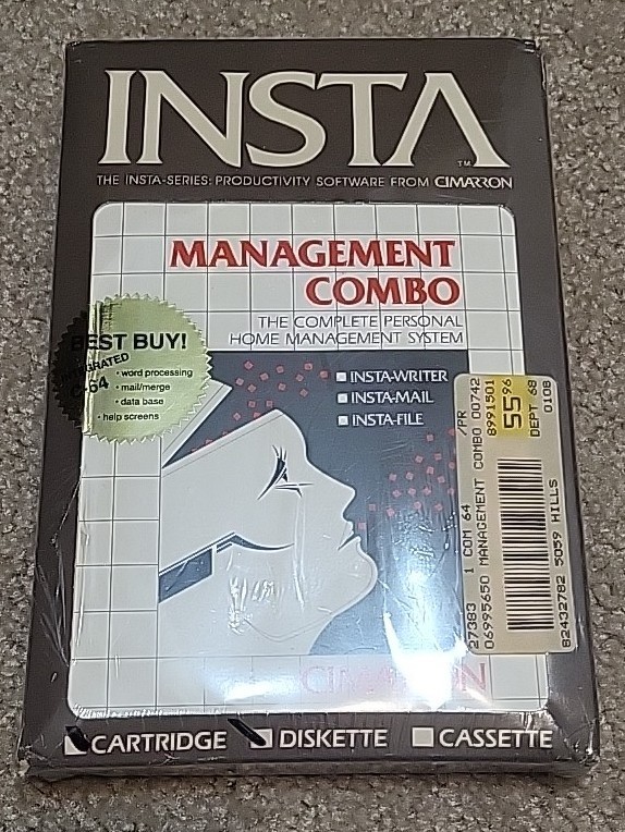 Insta-Management Combo 5.25” Disk & cartridge Commodore 64 - Writer, File, Mail