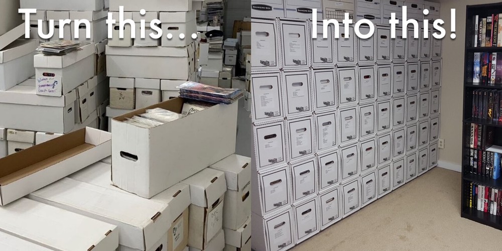 5 Pack LONG DrawerBoxes w/5 BoxSort Rails Comic Book Storage Boxes Stackable