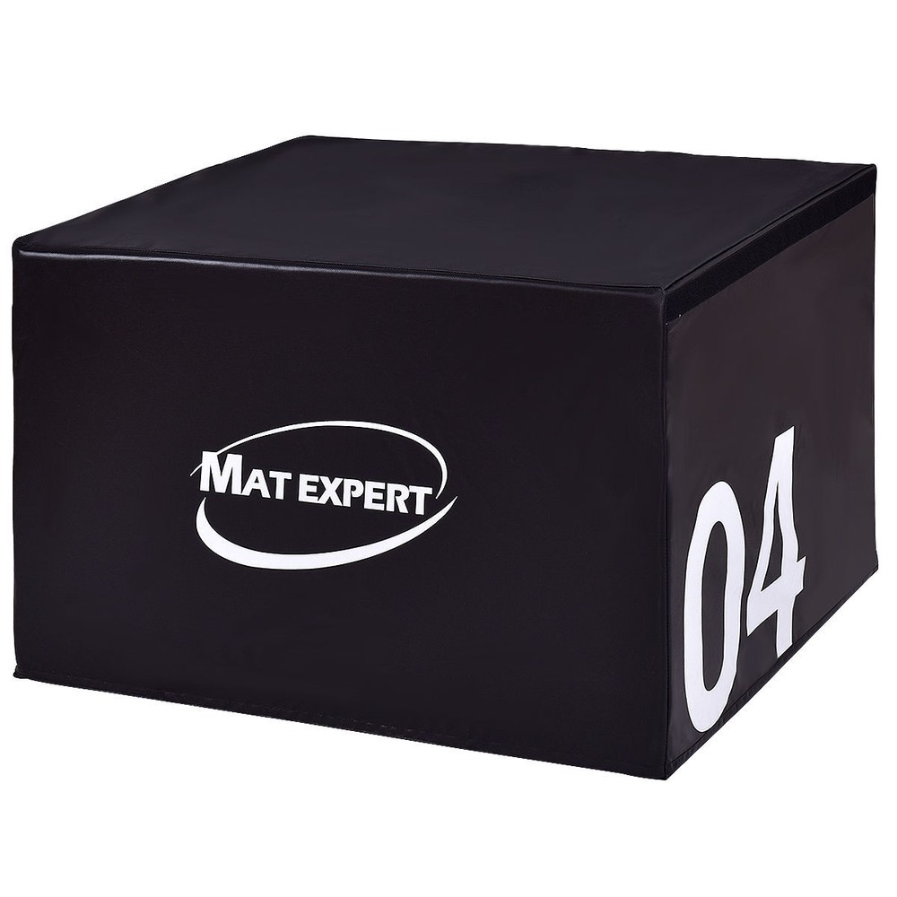 24" PVC Soft Foam Jumping Box Plyometric Exercise Black