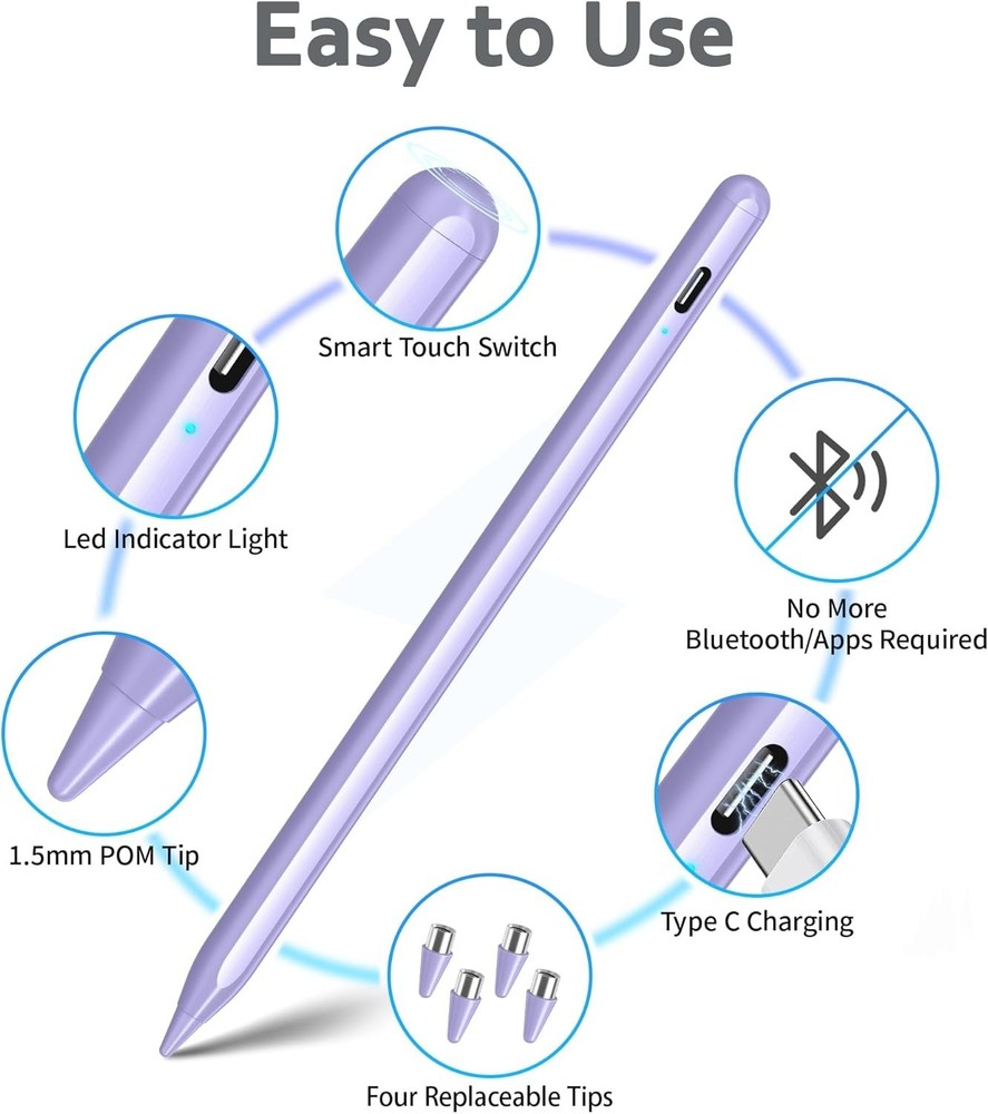 Stylus Pen for A-pple/Android/Tablet, Magnetic Suction