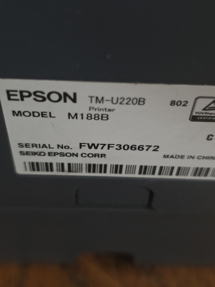 Epson TM-U220B M188B Impact Receipt Printer Ethernet POS Tested