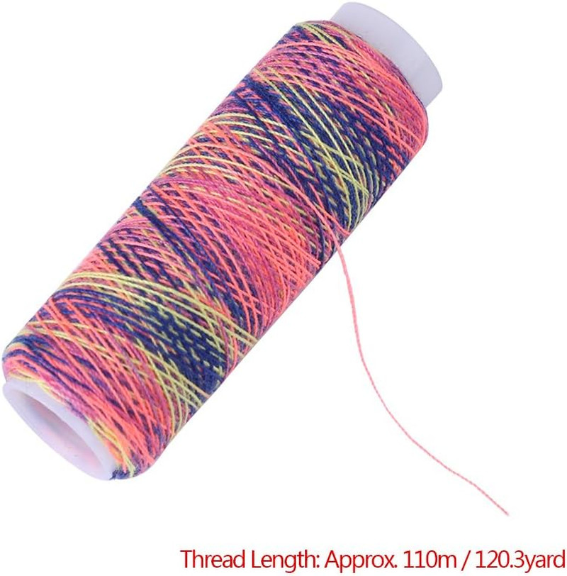 Variegated Polyester Embroidery Thread Set - 5 Spools Multicolor Sewing Thread 1
