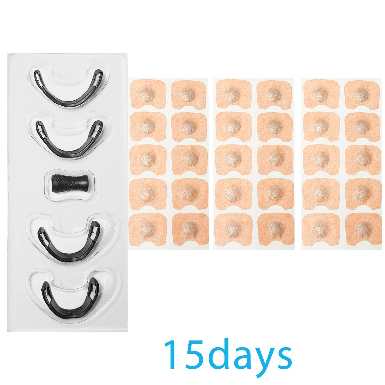 60 Pcs Round Magnetic Better Breath Nose Clip Anti Snoring Nasal Strip Set-Black