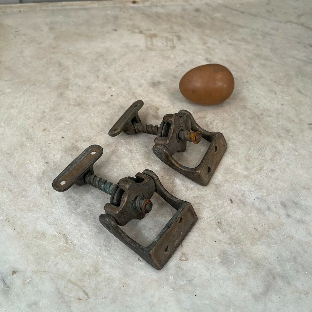 Pair antique Victorian brass rooflight openers