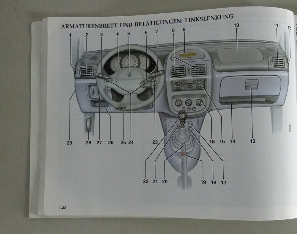 Document Wallet + Operating Instructions / Manual Renault Clio from 09/1998
