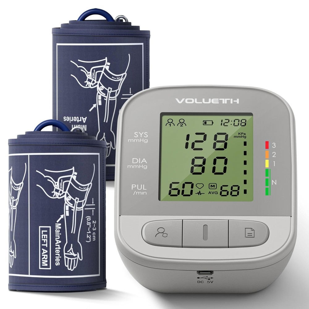 VOLUETH Upper Arm Blood Pressure Cuff, Small/Large Cuff Size