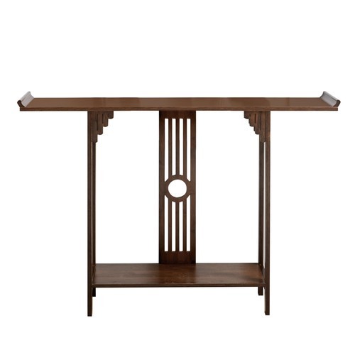 2-Layer Vintage Console Table Sofa Side Table Entryway Table Bamboo Shelf New