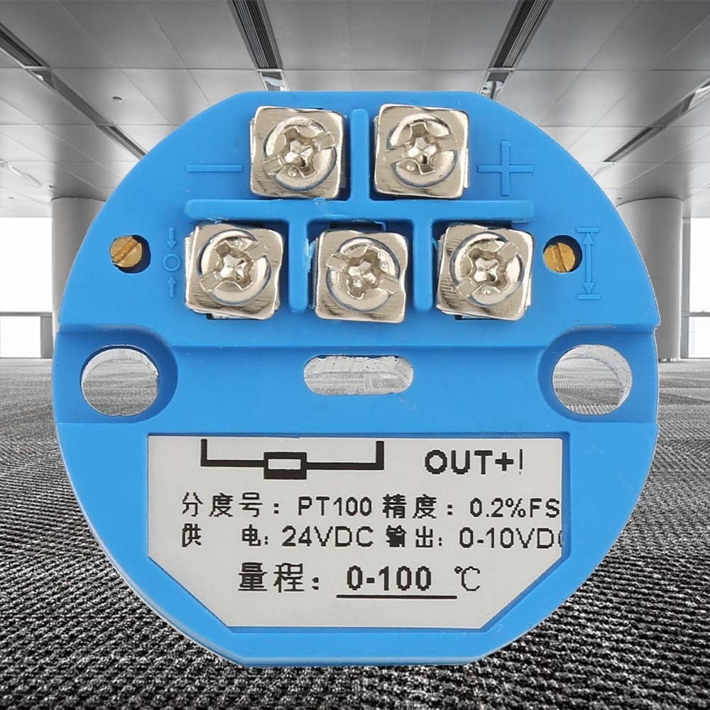 0 - 100 Degree PT100 Temperature Transmitter DC24V Output 0-10V Sensor