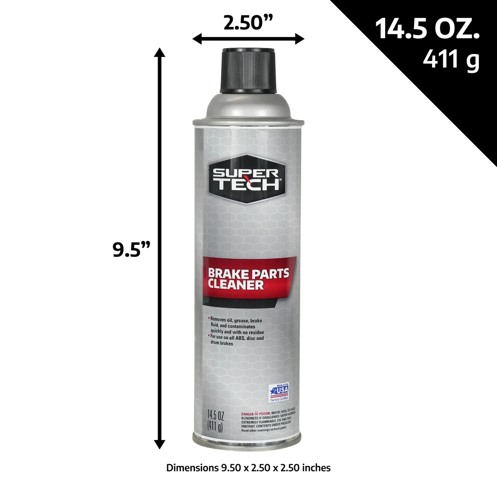 Super Tech Brake Parts Cleaner, Non-Chlorinated, 14.5 oz. - Free Shipping
