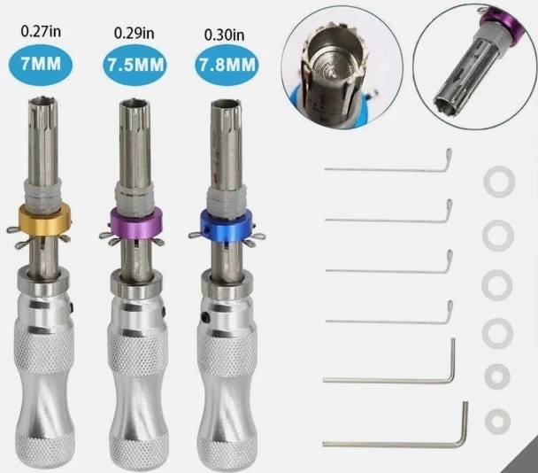 3Pcs`7`Pin`Advanced`Tubular`Lock`Tool`Set`For`Padlock`Hook`Tool`Seal`Pick`Puller