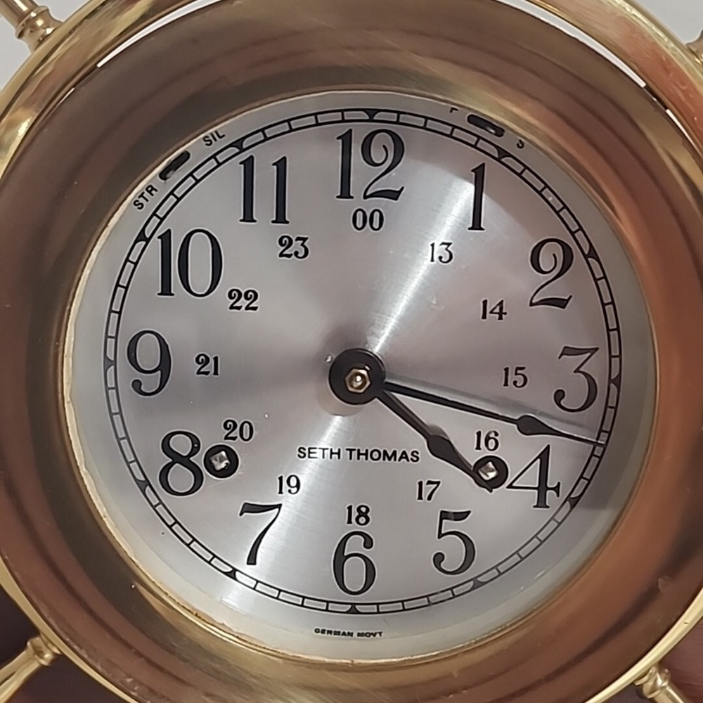 Seth Thomas Ships Bell Brass Helmsman Clock & Barometer E537-011